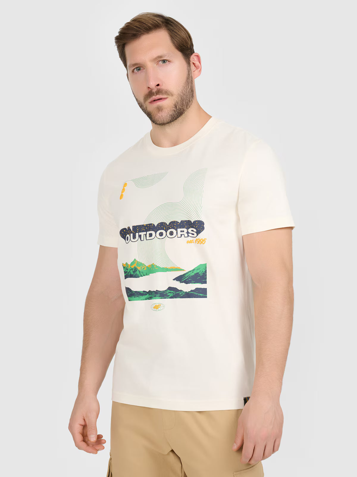 T-shirt regular z nadrukiem męski