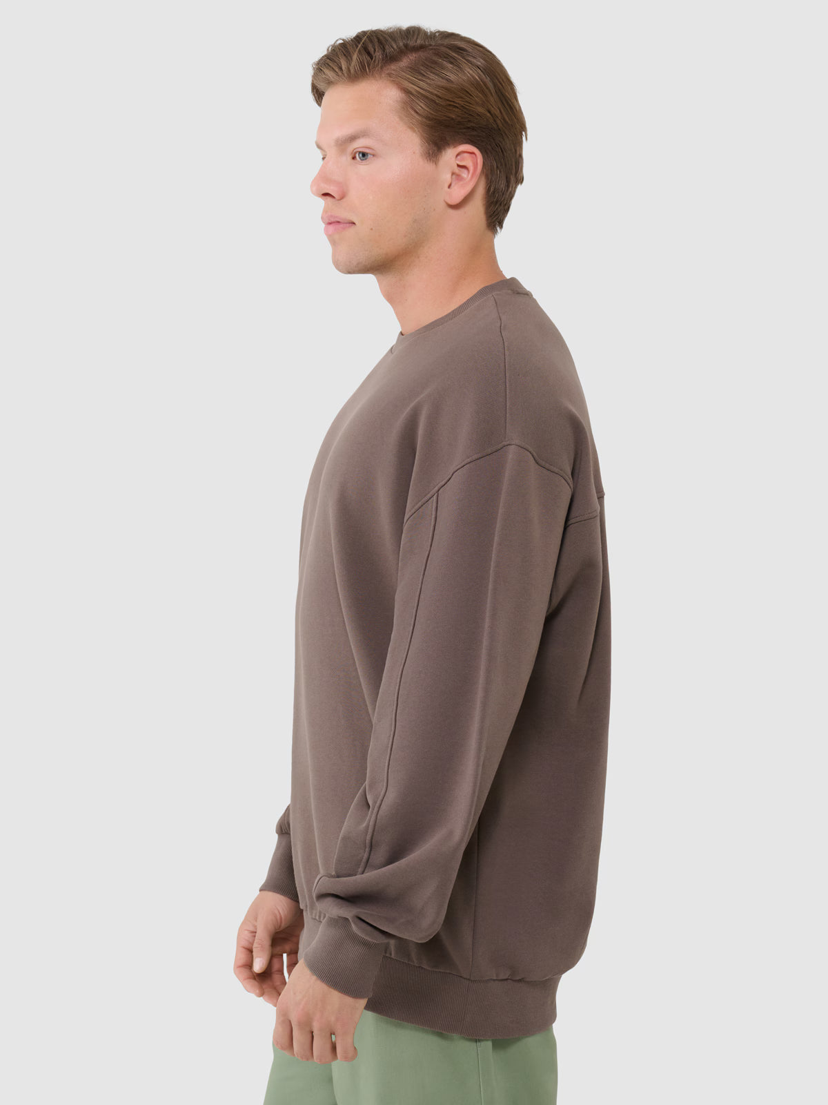 Bluza dresowa oversize nierozpinana bez kaptura męska