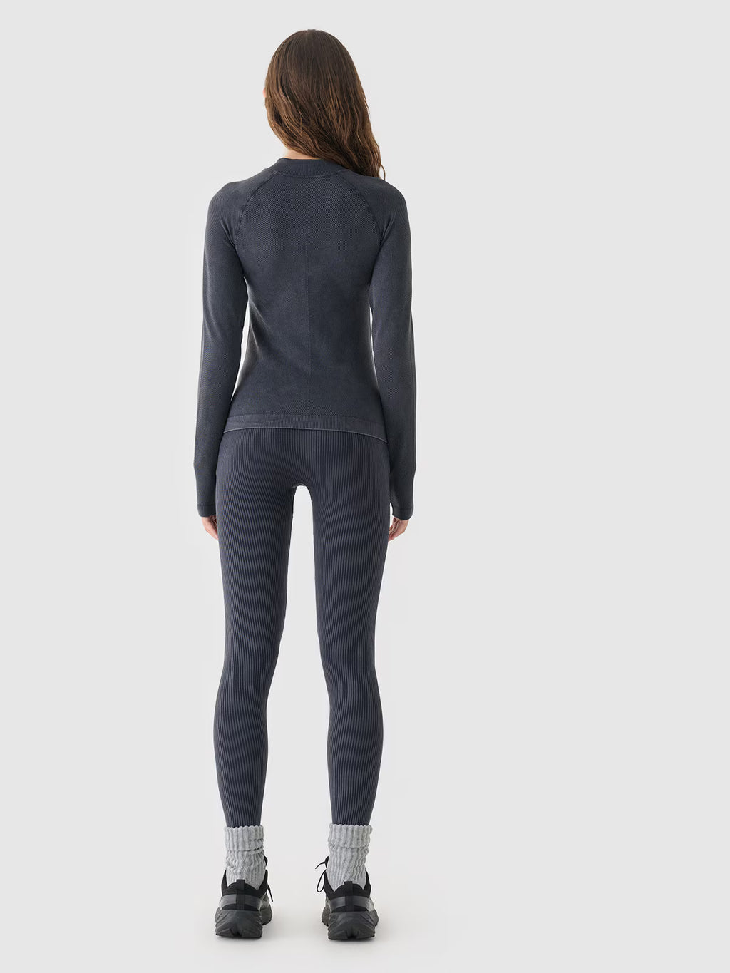 Legginsy bezszwowe w prążki damskie