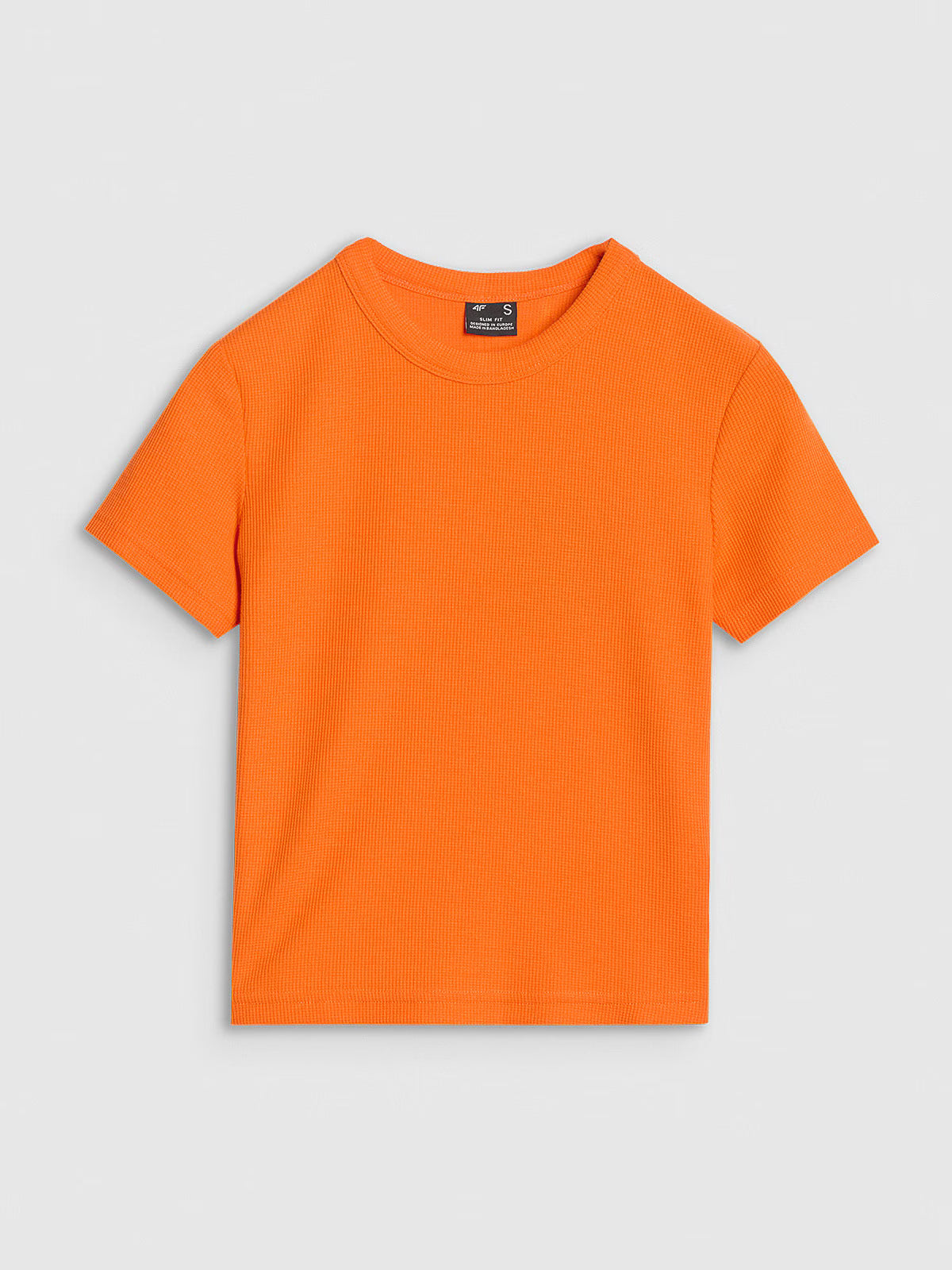 T-shirt slim z waflowej dzianiny damski