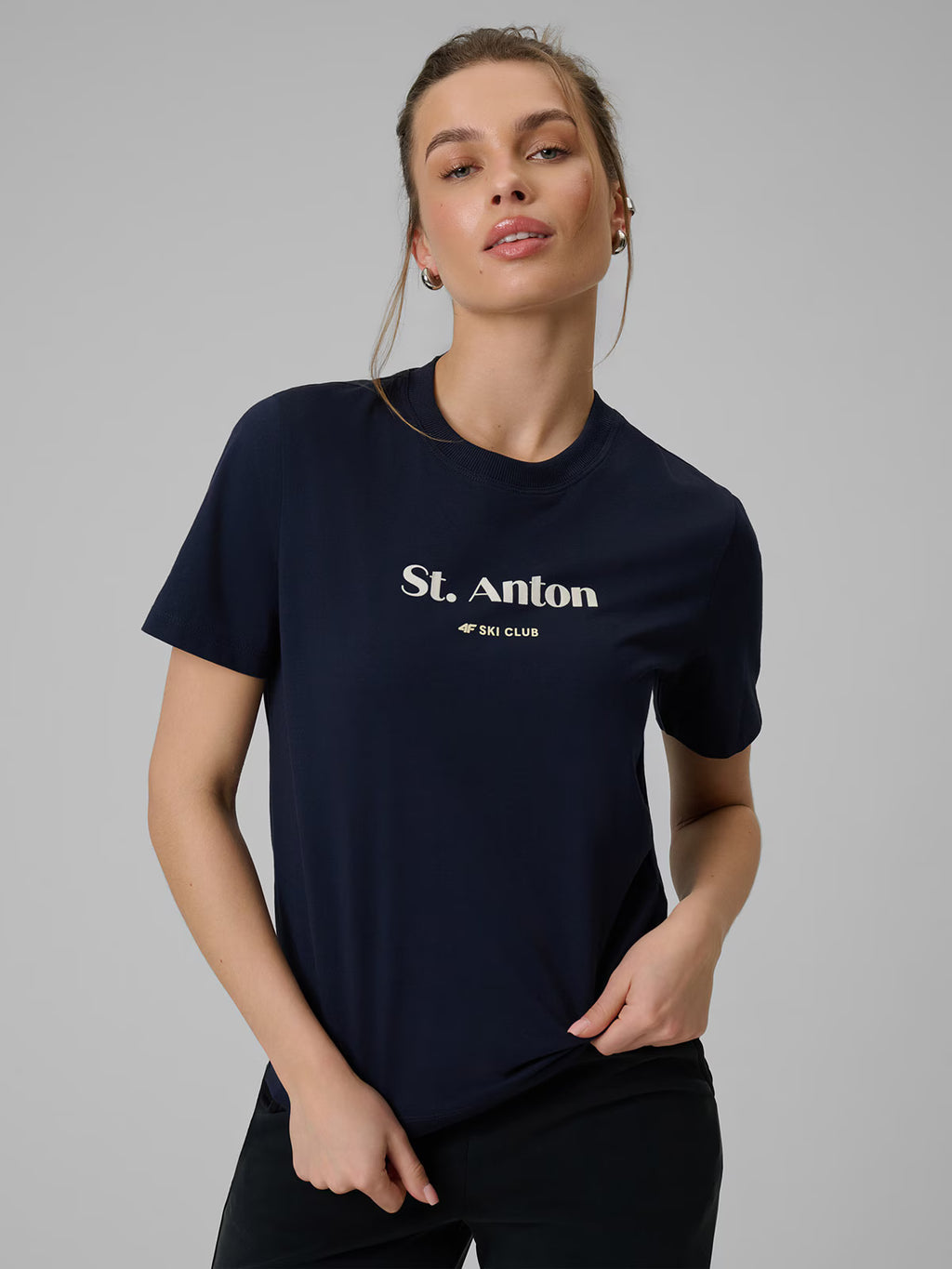 T-shirt loose z nadrukiem damski