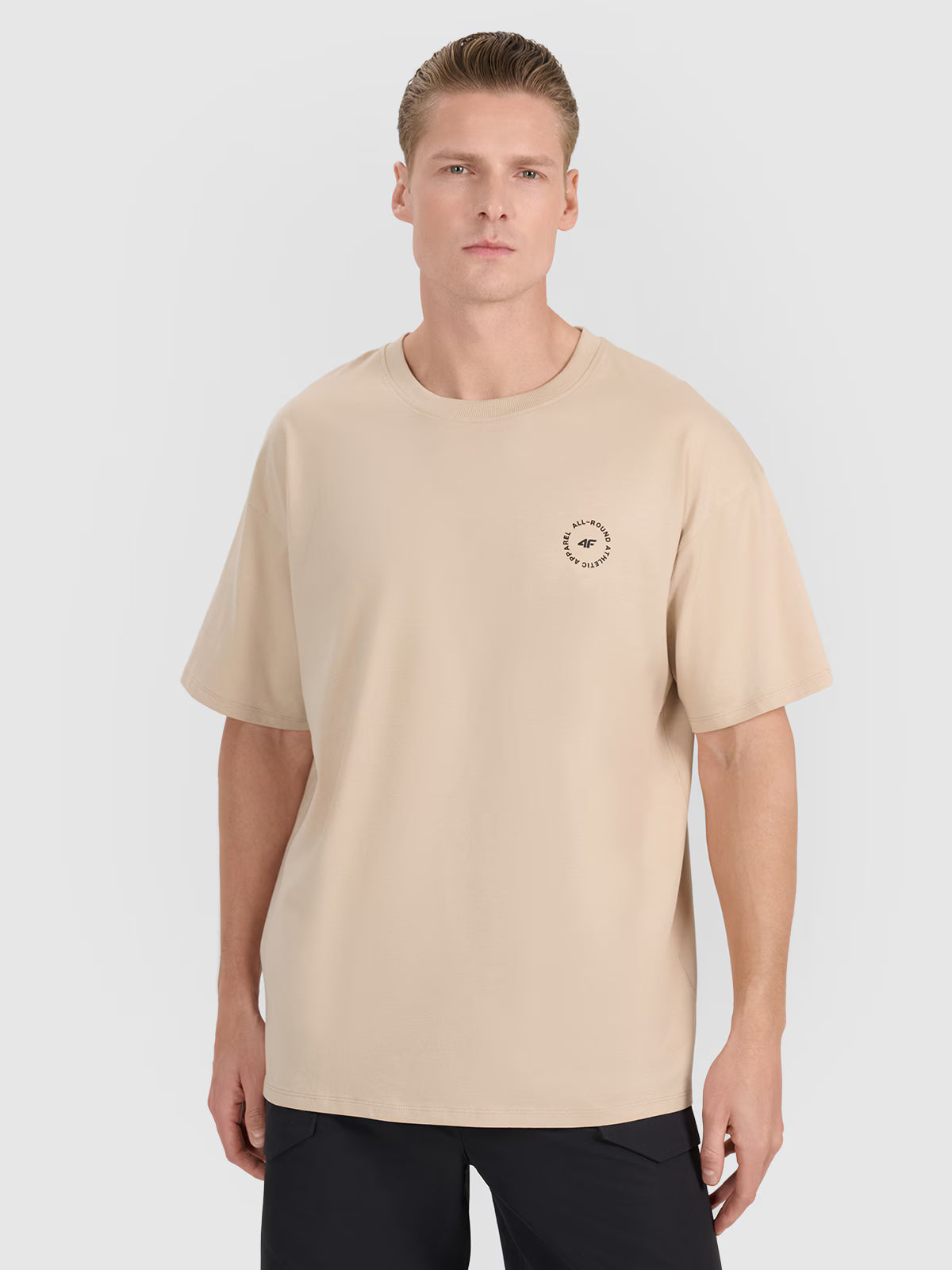 T-shirt oversize z nadrukiem męski