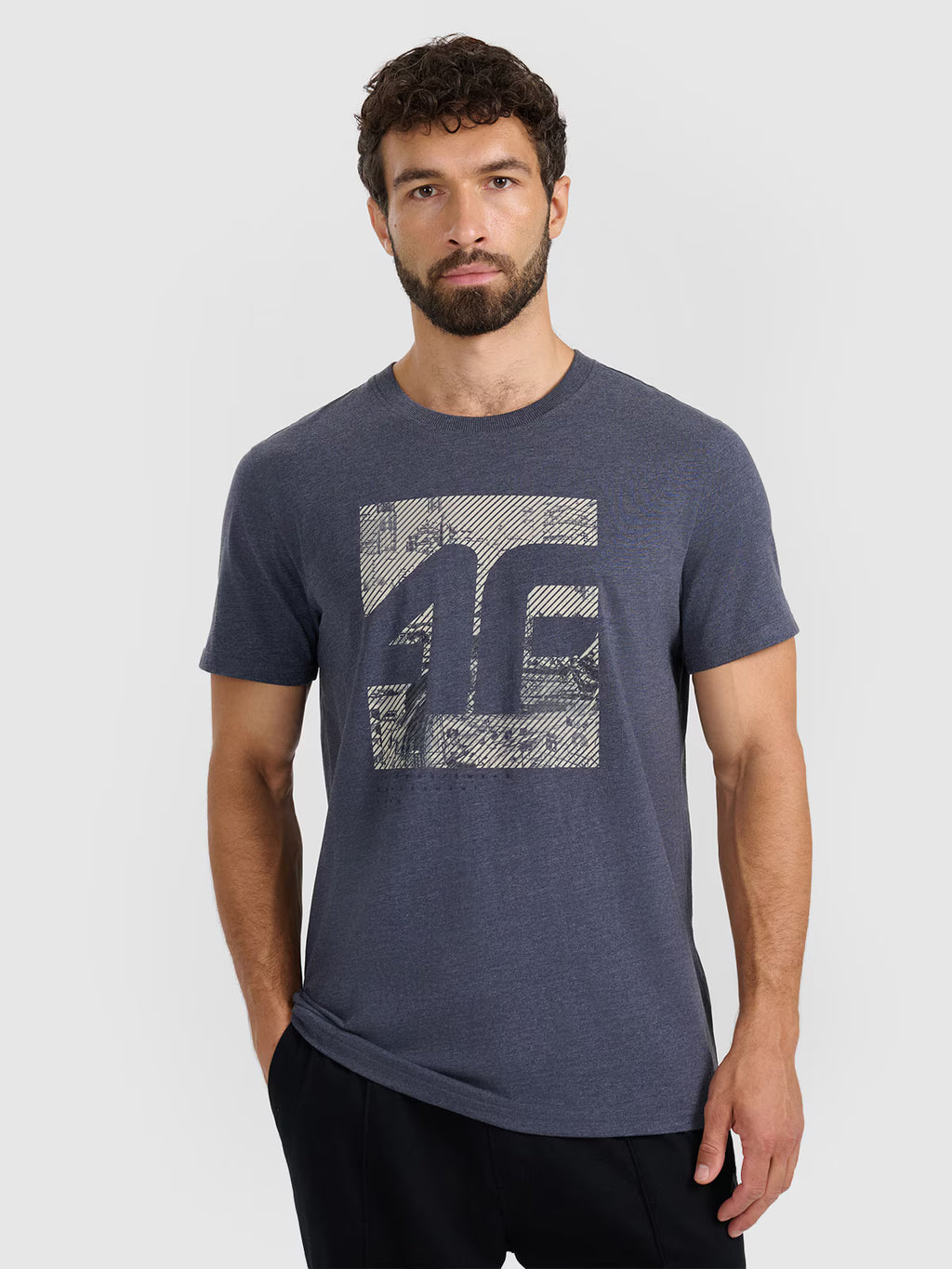 T-shirt regular z nadrukiem męski