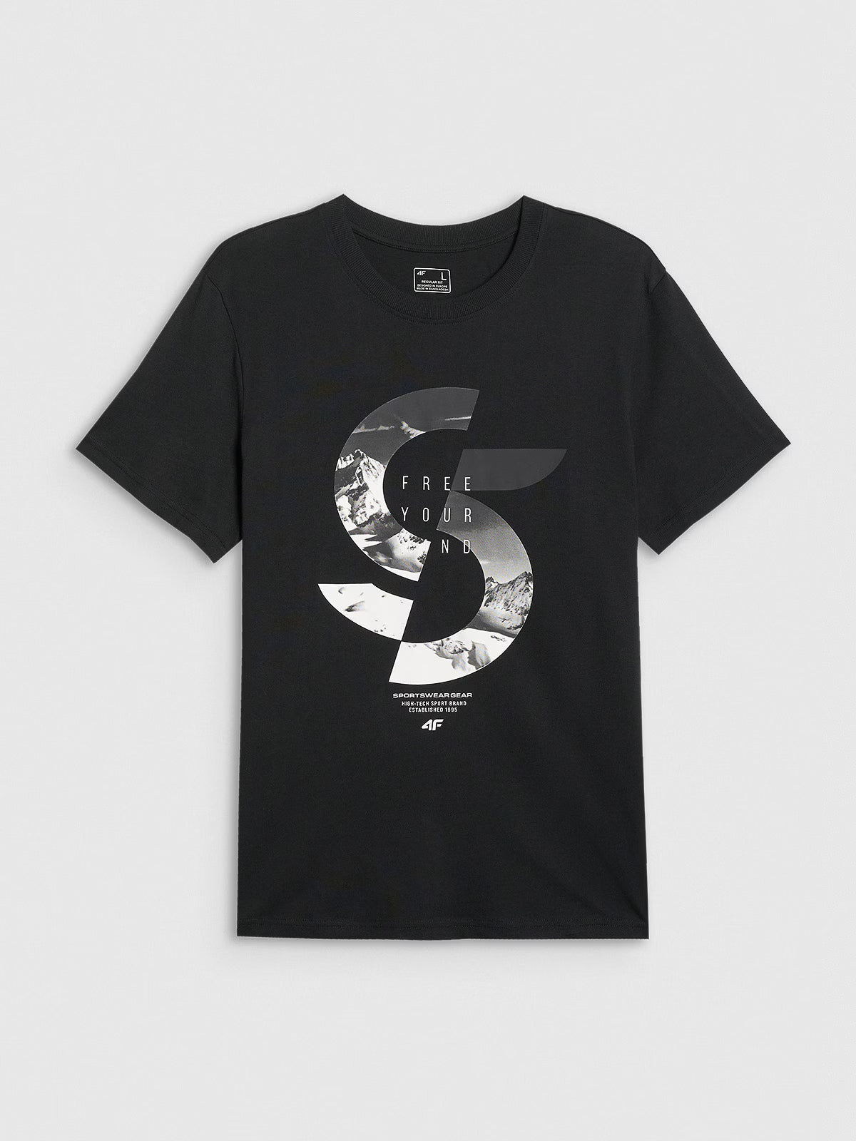 T-shirt regular z nadrukiem męski