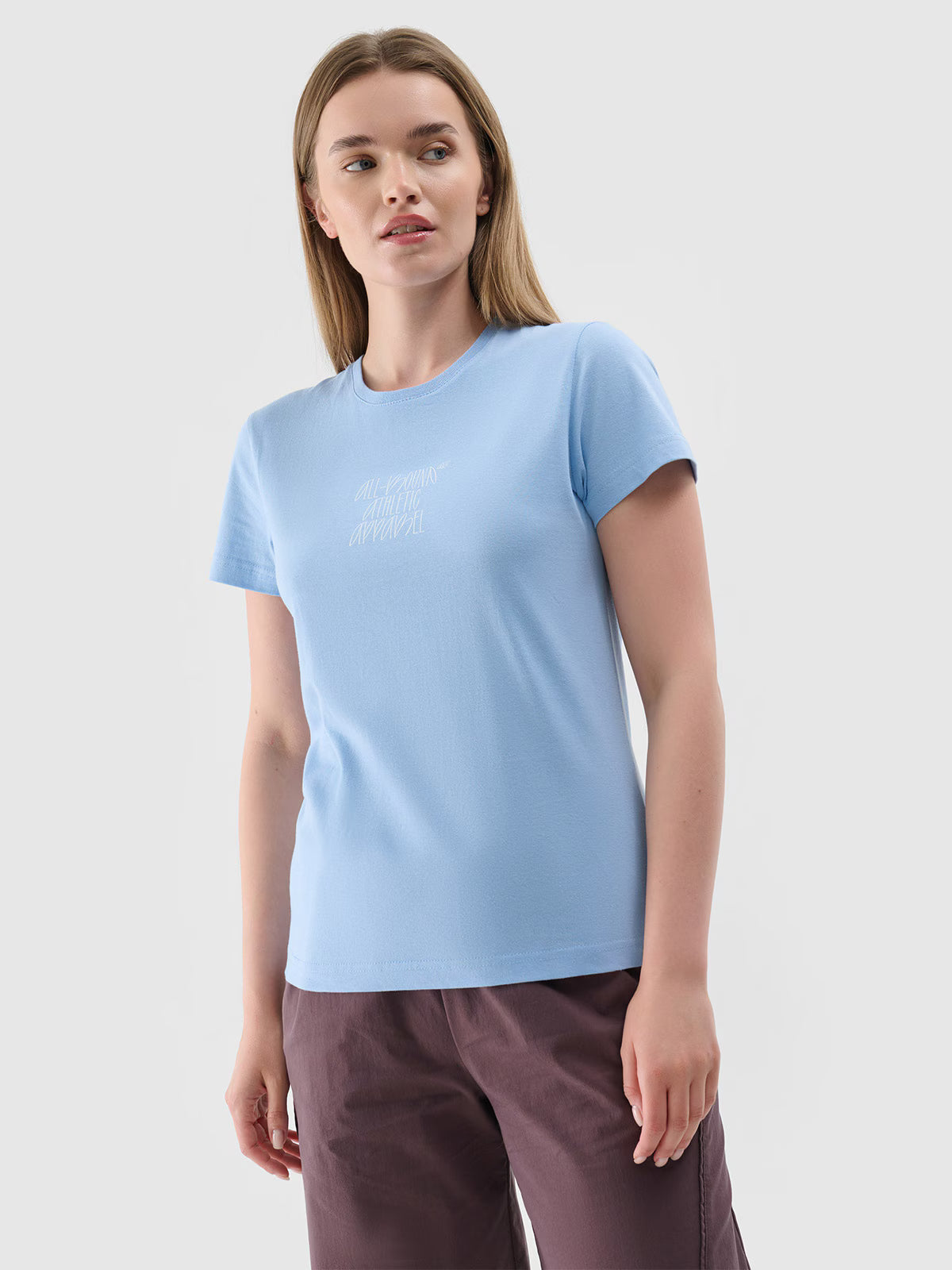 T-shirt slim z nadrukiem damski