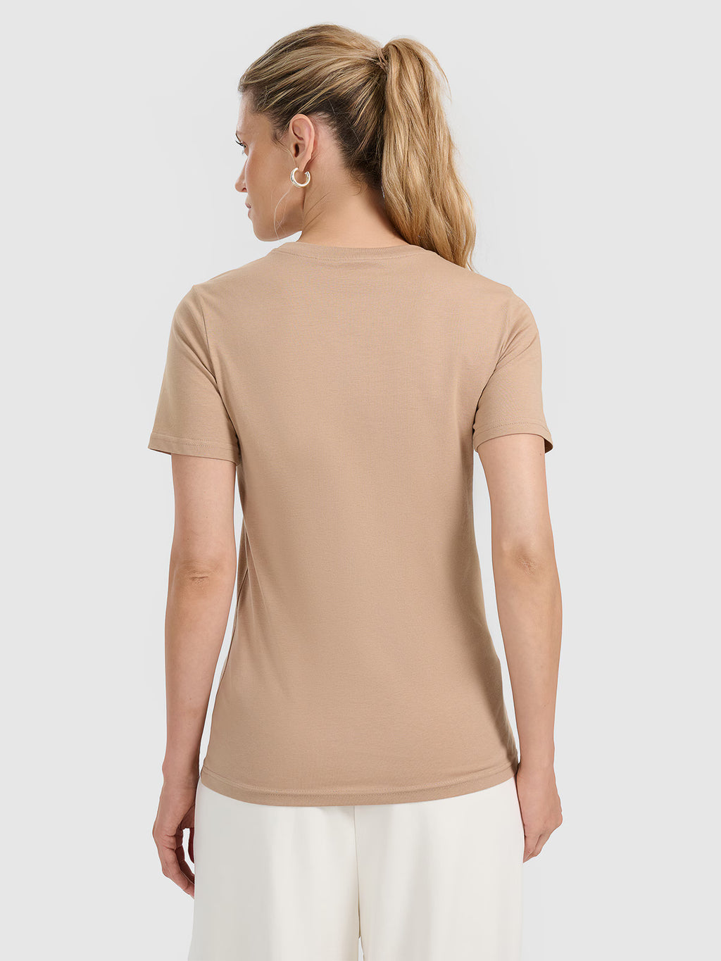 T-shirt regular gładki damski