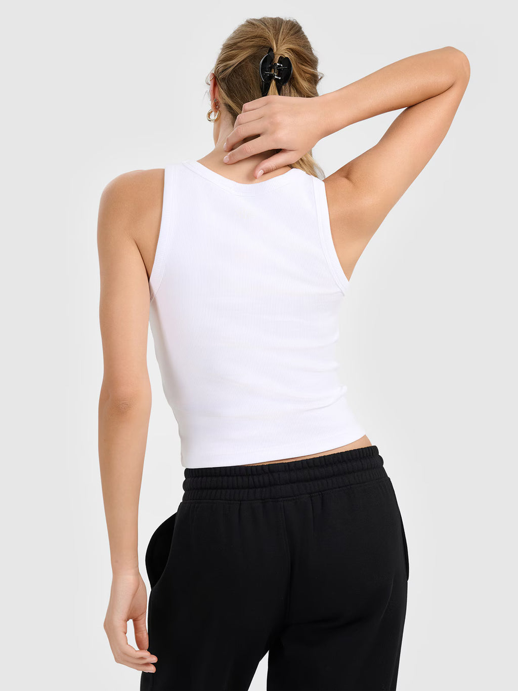 Top slim z prążkowanej dzianiny damski
