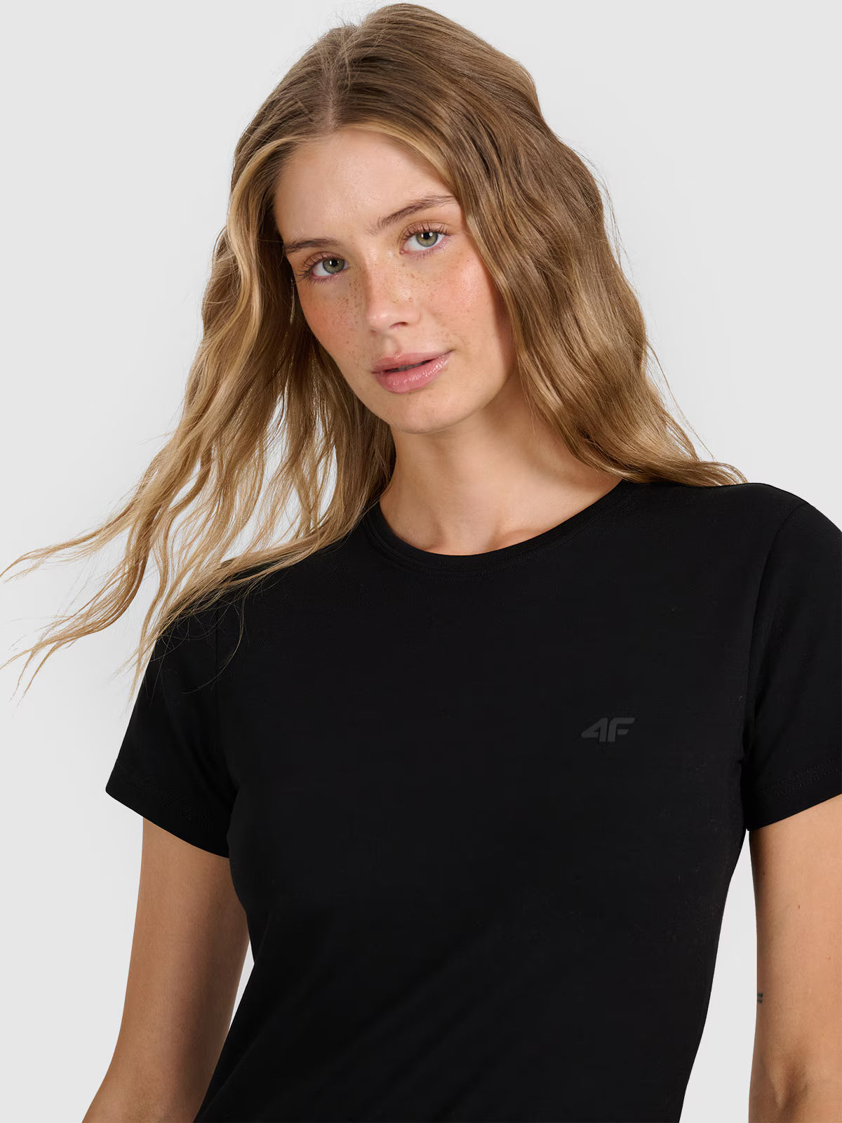 T-shirt slim gładki damski
