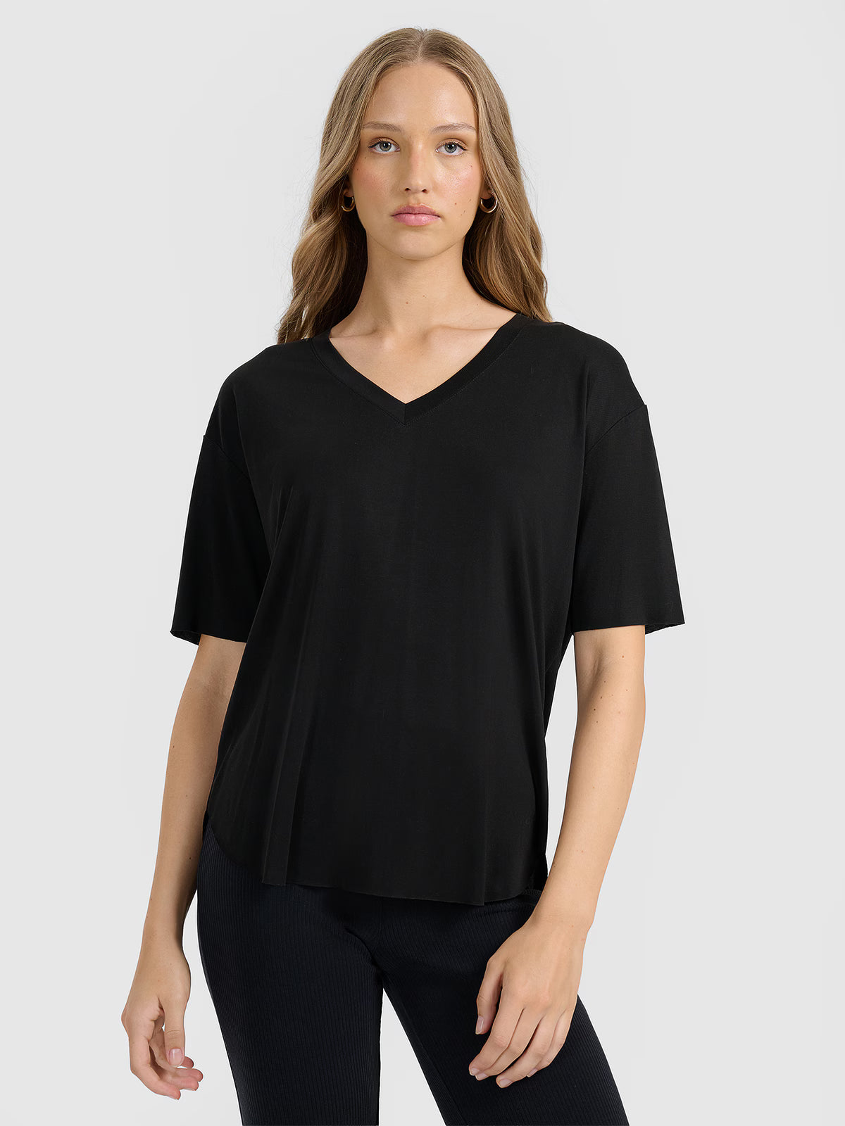 T-shirt oversize z modalem damski