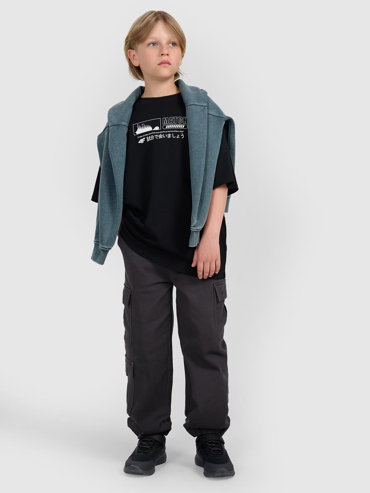 T-shirt oversize z nadrukiem chłopięcy