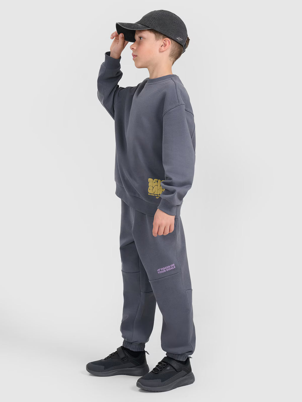 Bluza dresowa oversize nierozpinana bez kaptura chłopięca