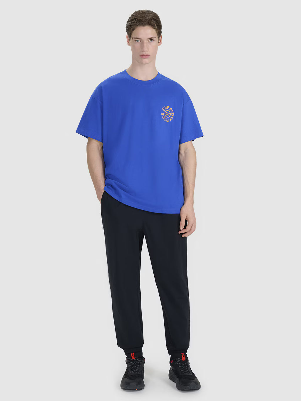 T-shirt oversize z nadrukiem męski