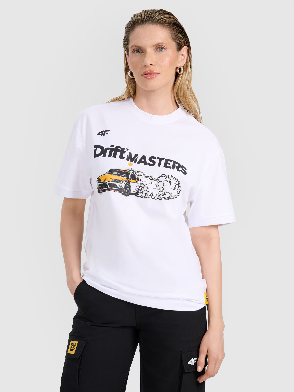 T-shirt regular z nadrukiem uniseks 4F x Drift Masters