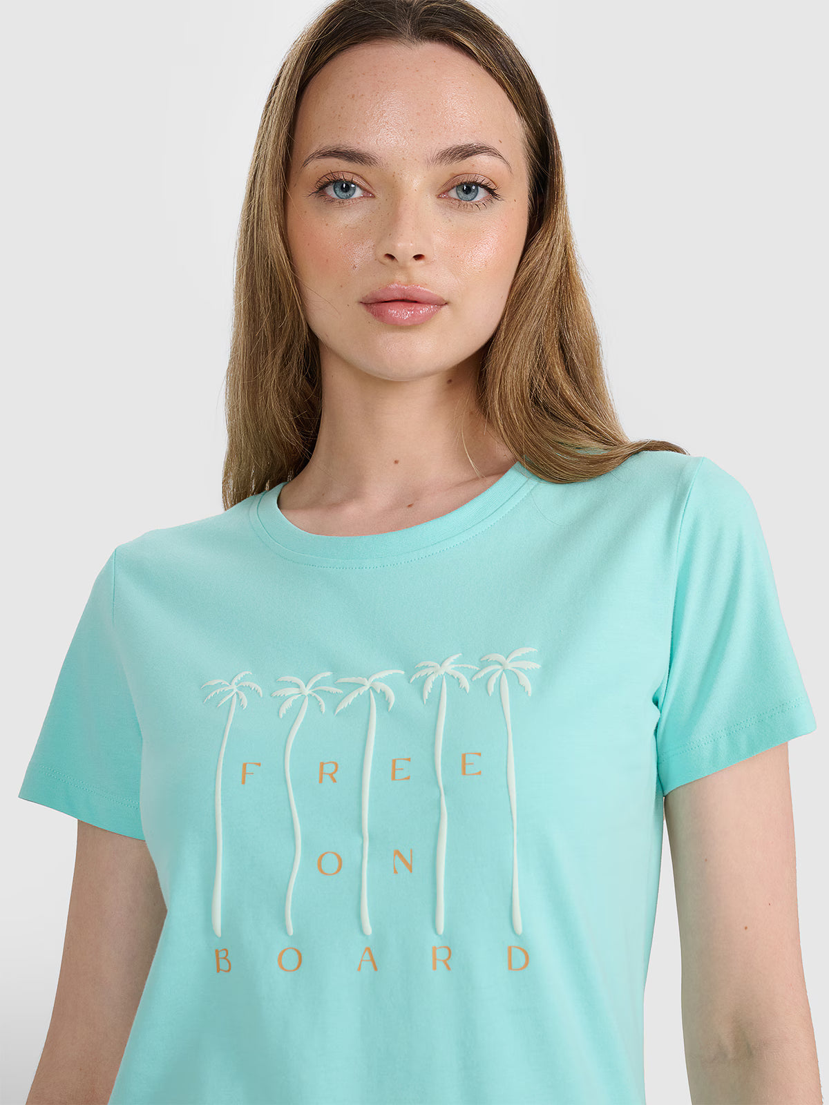 T-shirt regular z nadrukiem damski