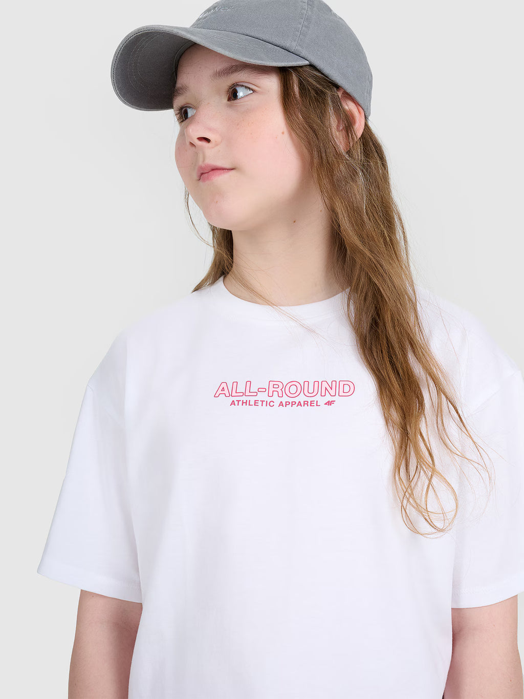 T-shirt oversize z nadrukiem dziewczęcy