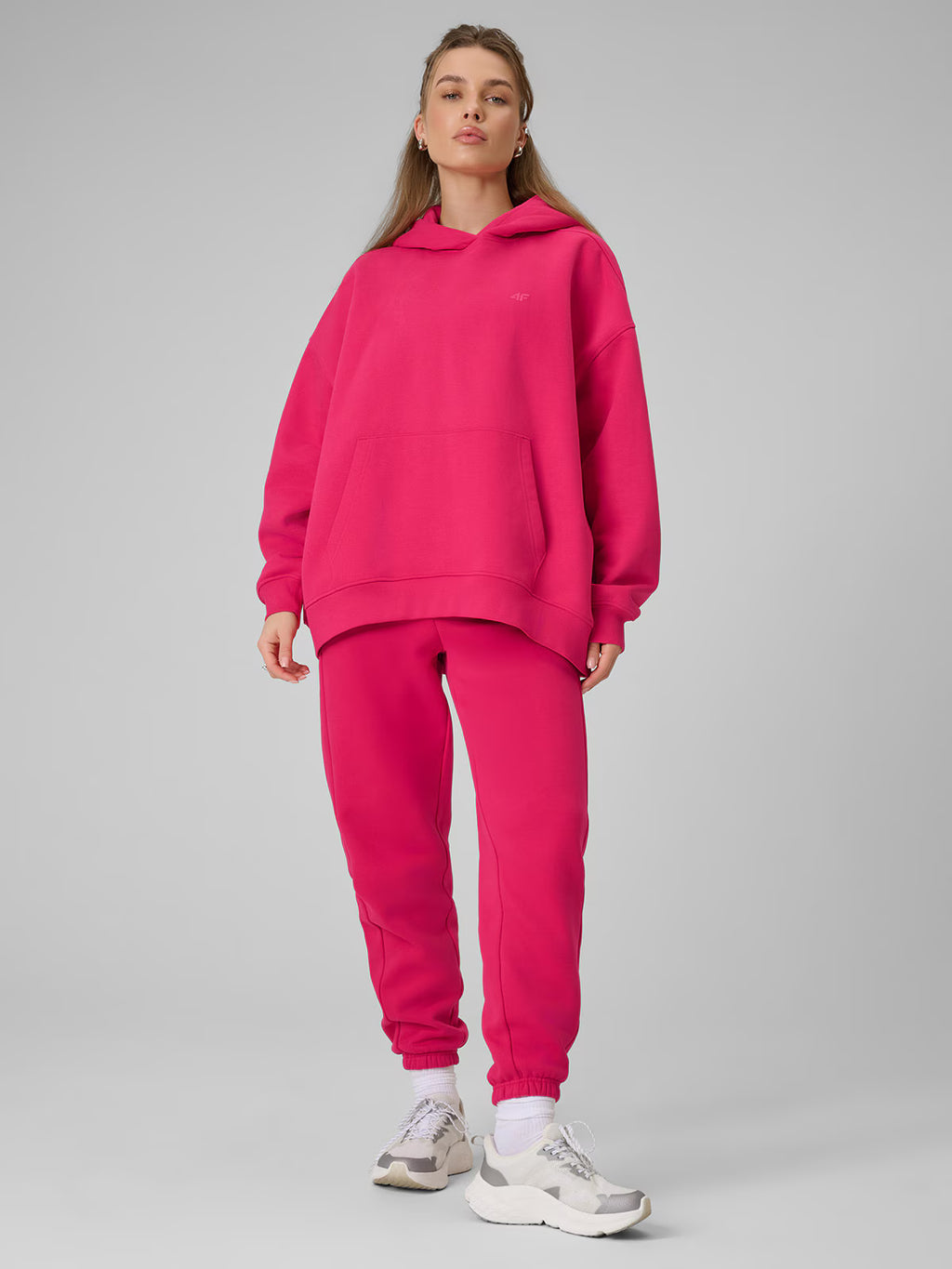 Bluza dresowa loose z kapturem damska