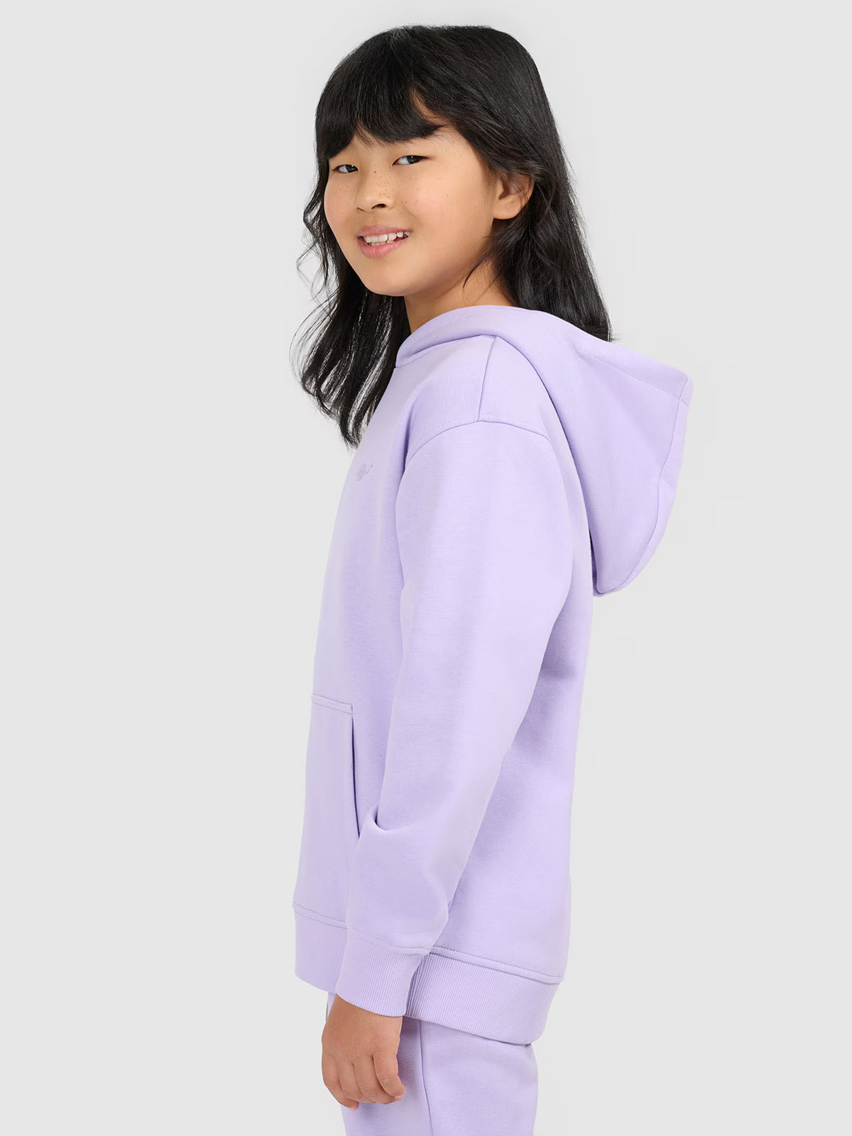 Bluza dresowa regular z kapturem dziewczęca