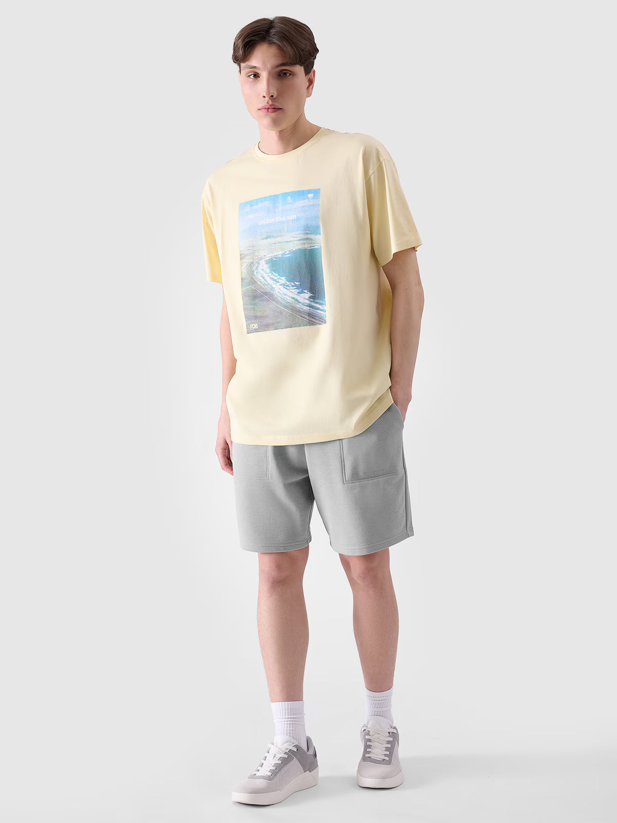 T-shirt oversize z nadrukiem męski