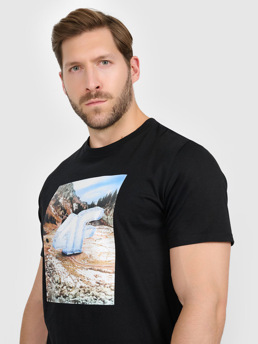 T-shirt regular z nadrukiem męski