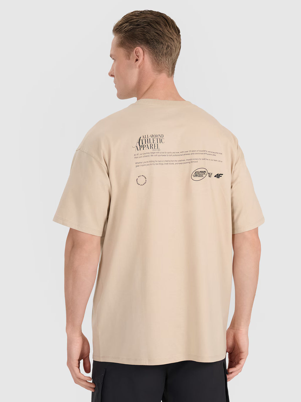 T-shirt oversize z nadrukiem męski