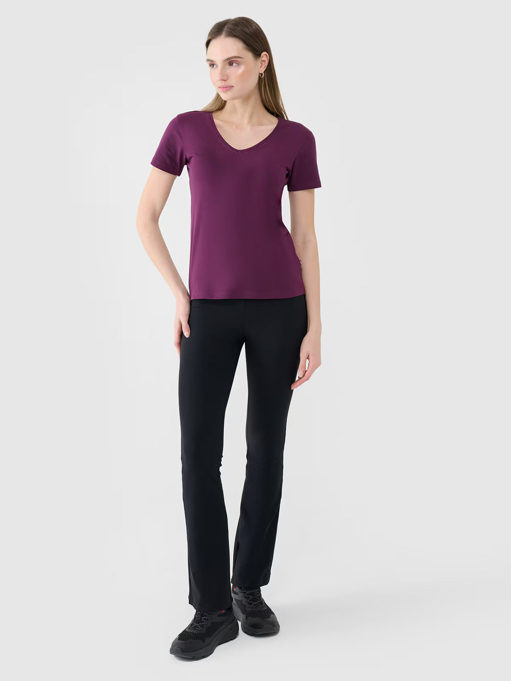 T-shirt slim gładki damski
