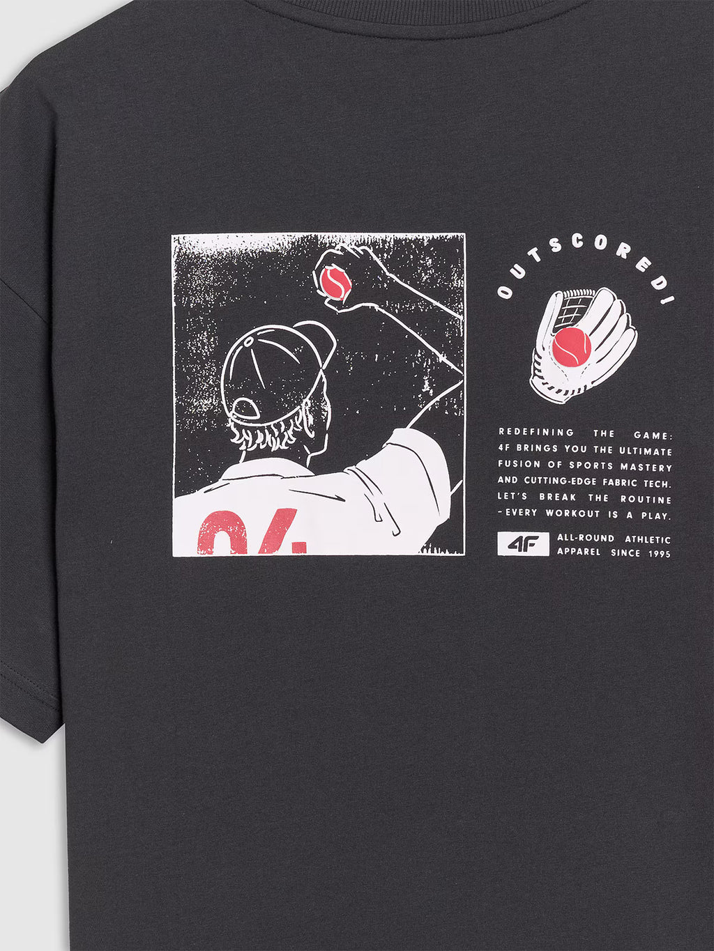 T-shirt oversize z nadrukiem męski