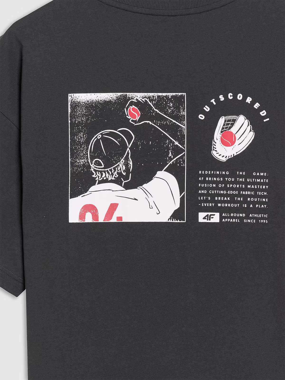 T-shirt oversize z nadrukiem męski