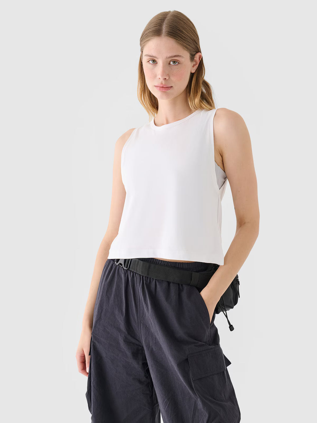 Crop top regular gładki damski
