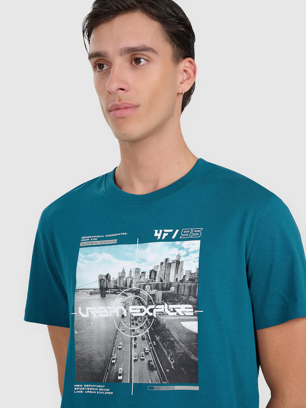 T-shirt regular z nadrukiem męski