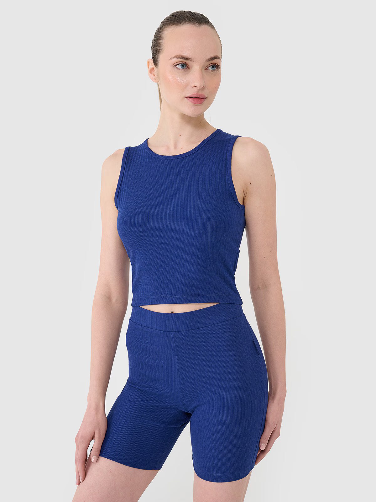 Crop top dzianinowy damski