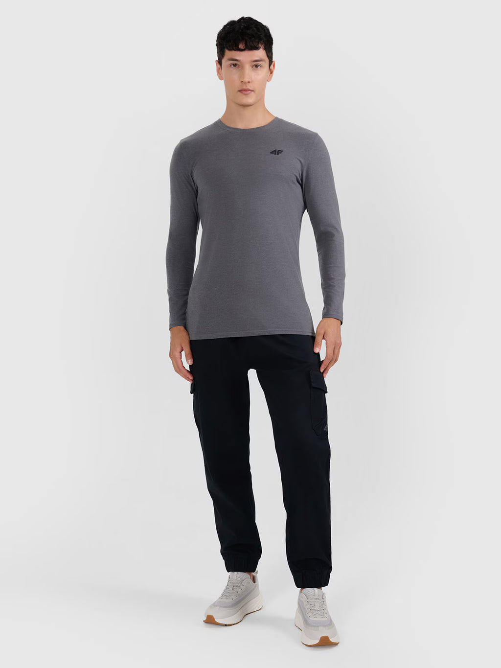 Longsleeve slim gładki męski