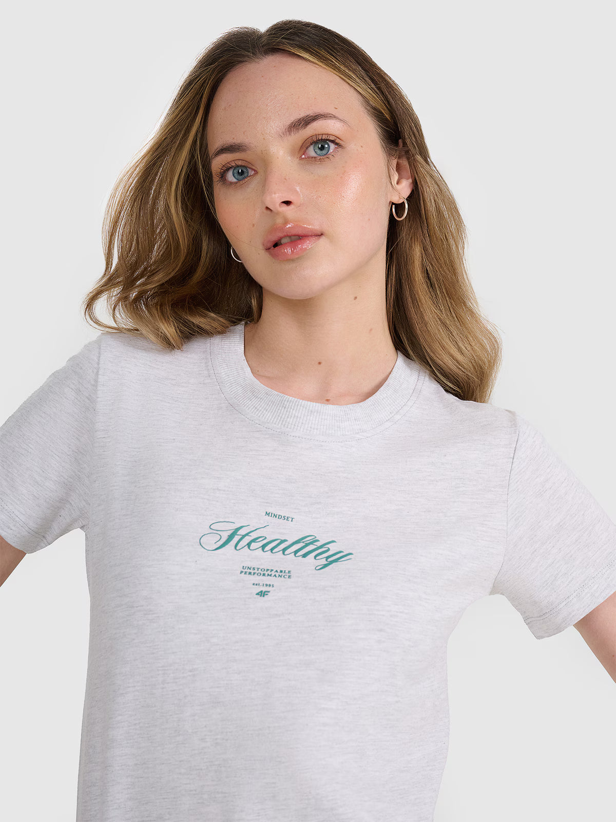 T-shirt regular z nadrukiem damski