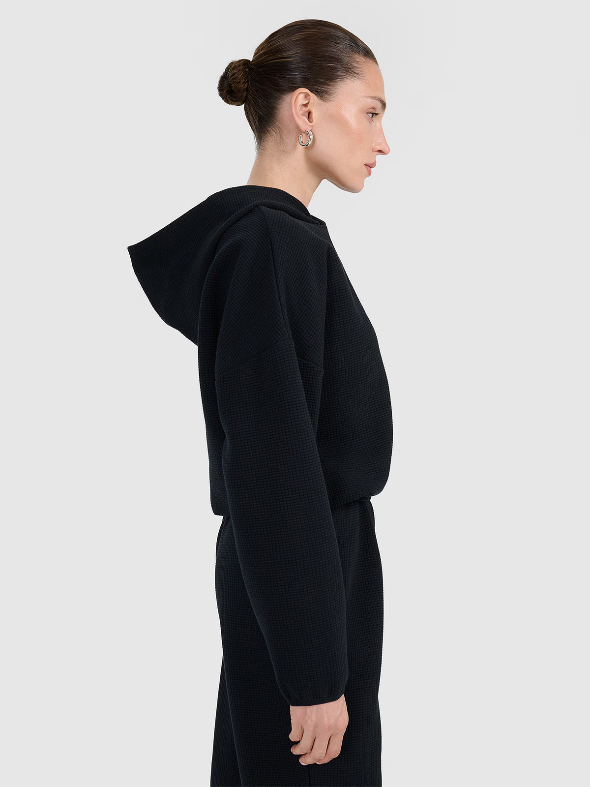 Bluza dresowa z waflowej dzianiny damska
