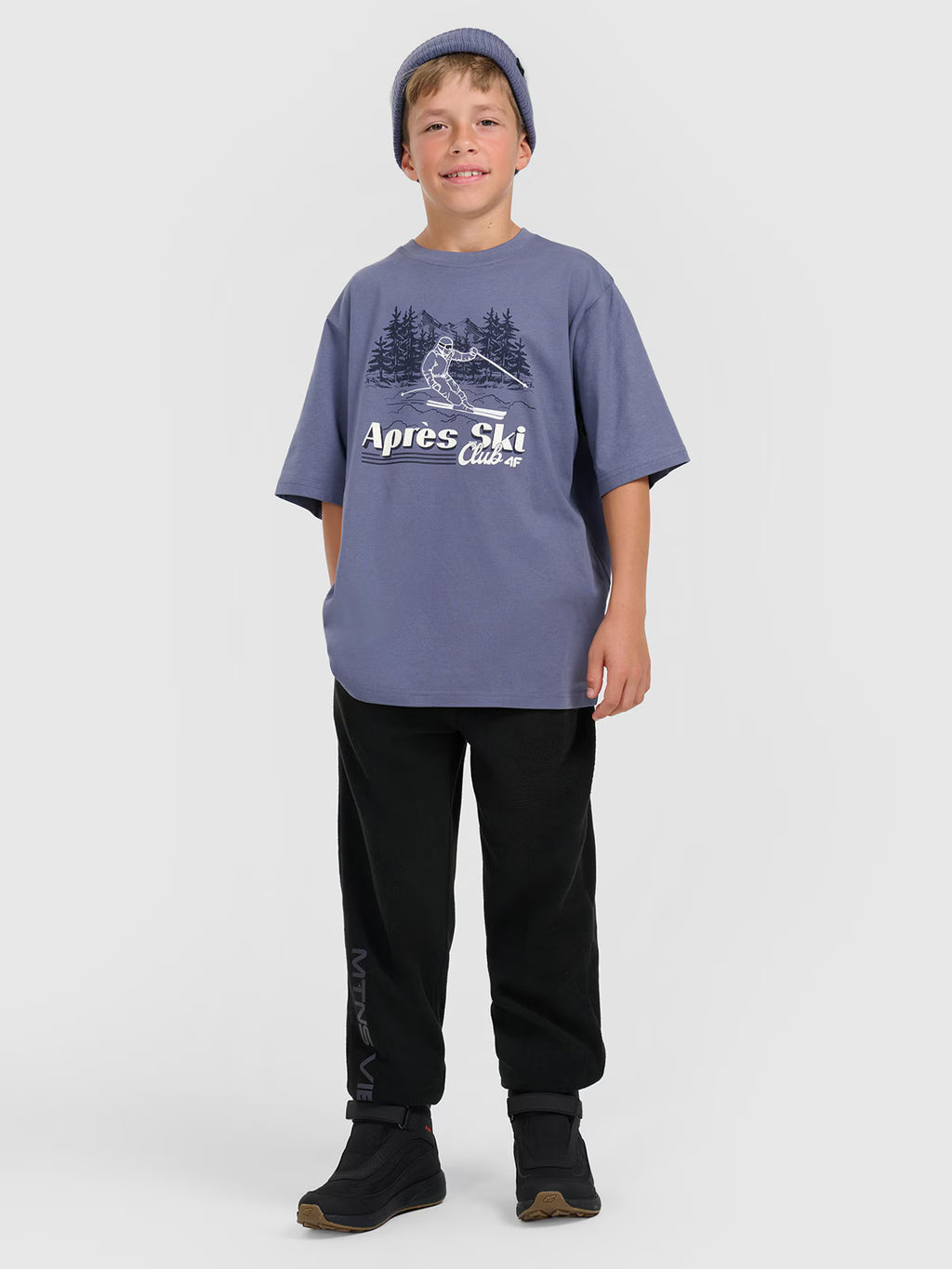T-shirt loose z nadrukiem chłopięcy