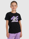 T-shirt regular z nadrukiem świątecznym dziewczęcy