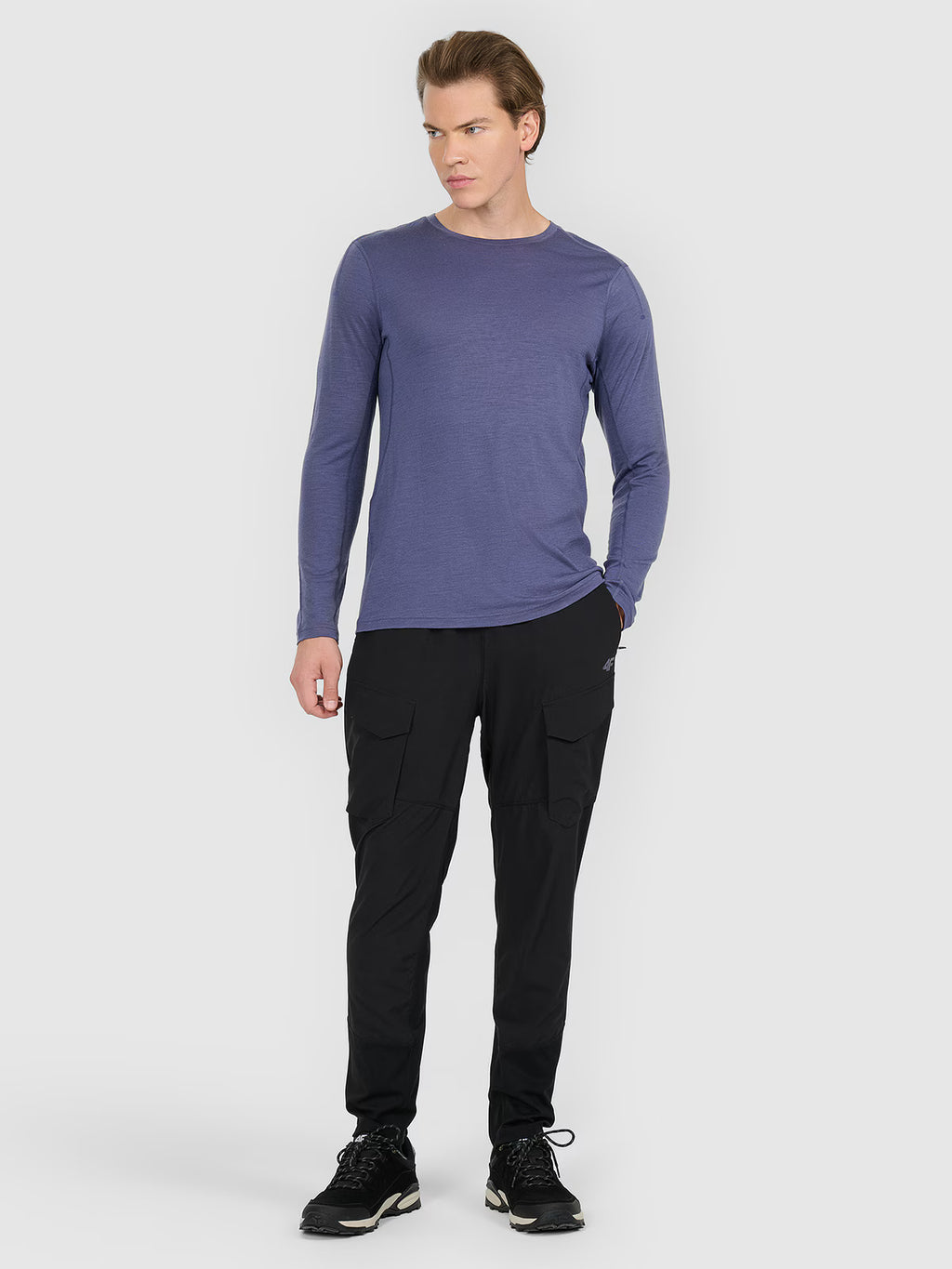 Longsleeve trekkingowy szybkoschnący z wełną merino męski