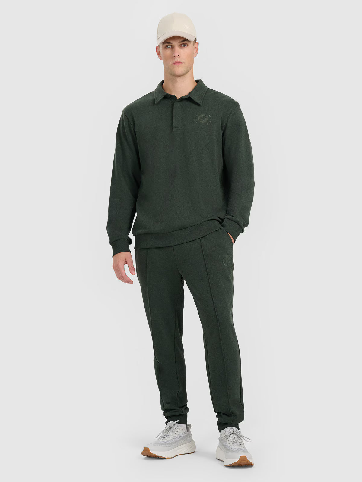 Bluza dresowa regular z kołnierzykiem męska