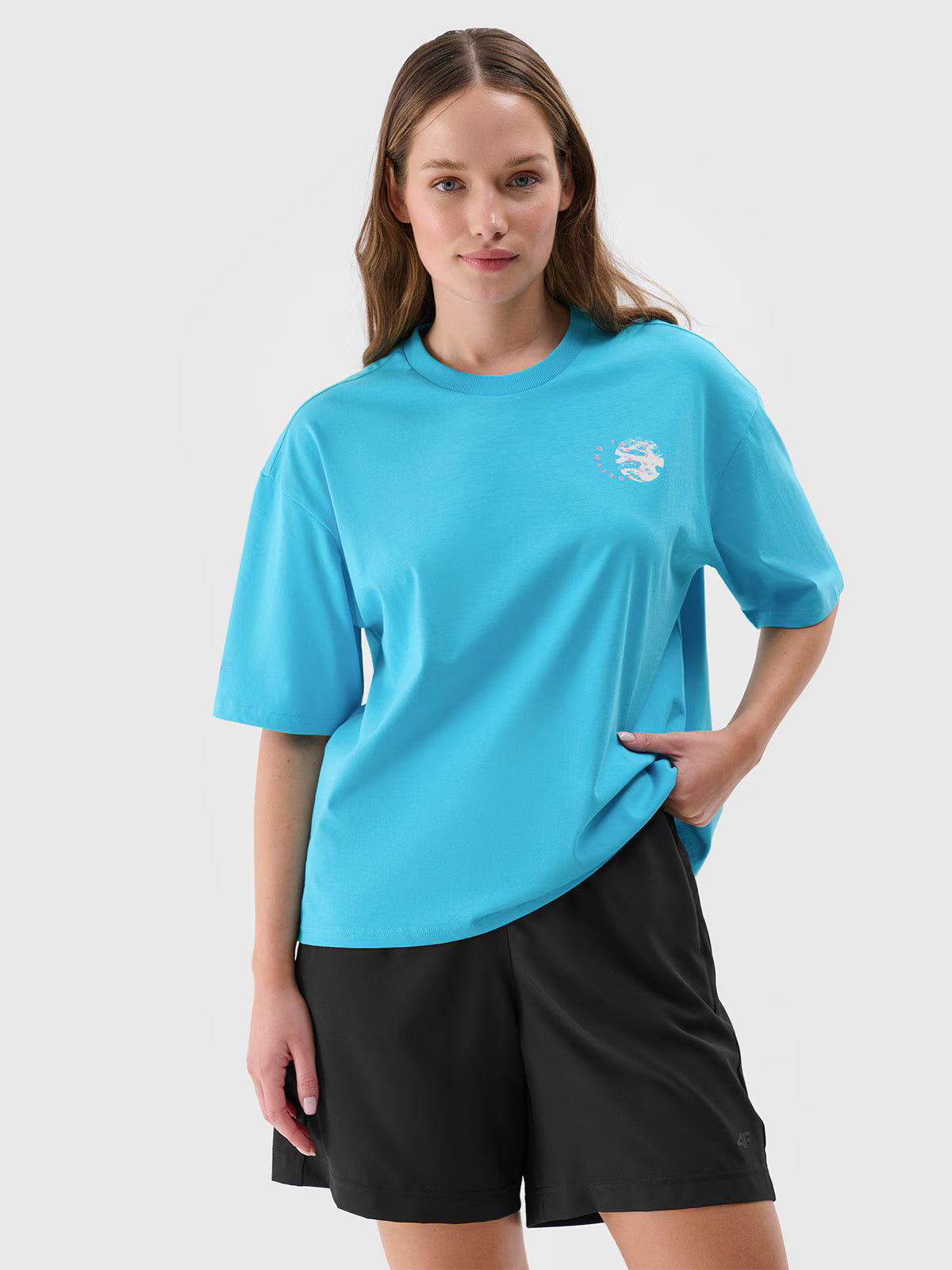 T-shirt oversize z nadrukiem damski