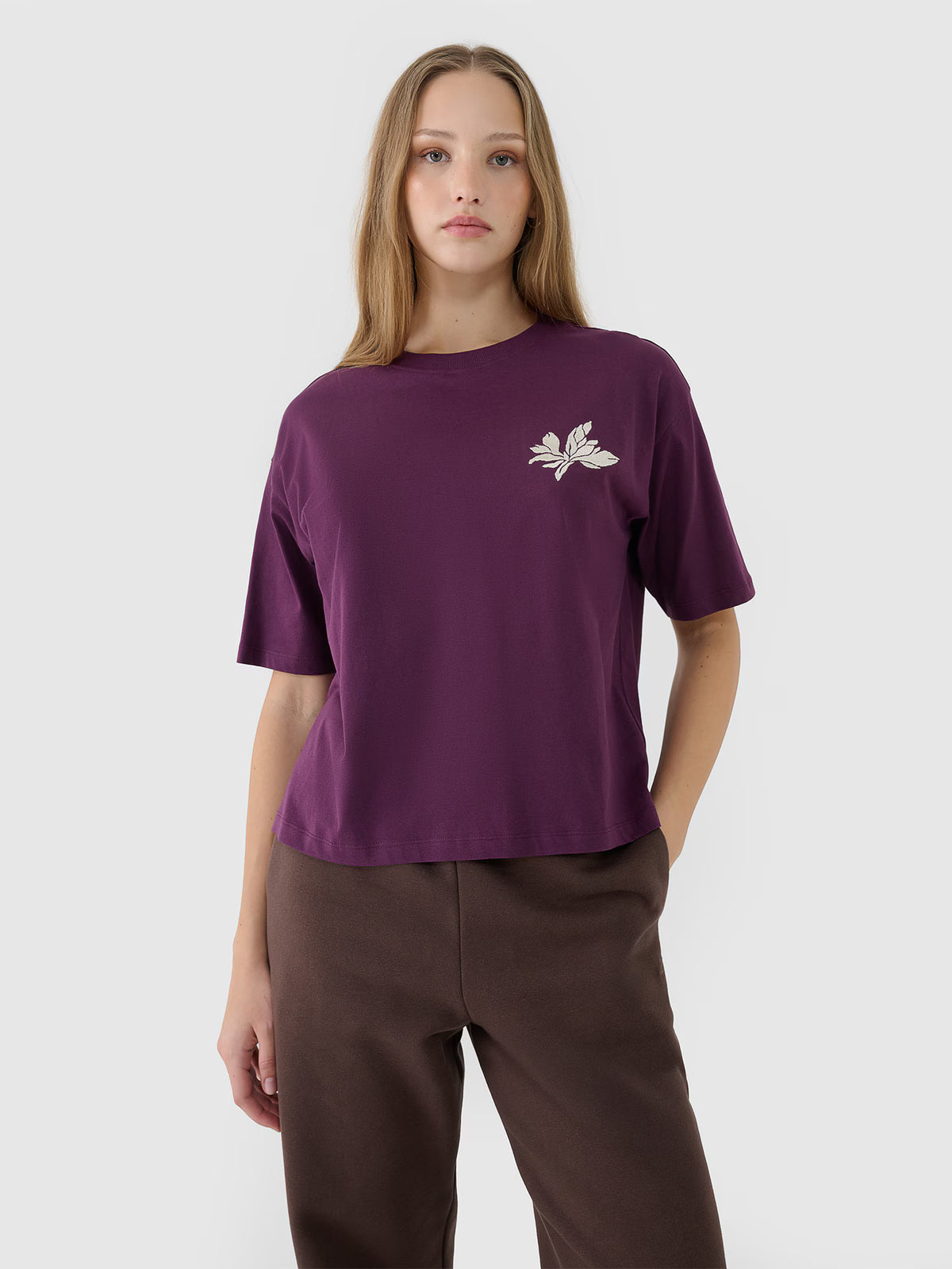 T-shirt oversize z nadrukiem damski
