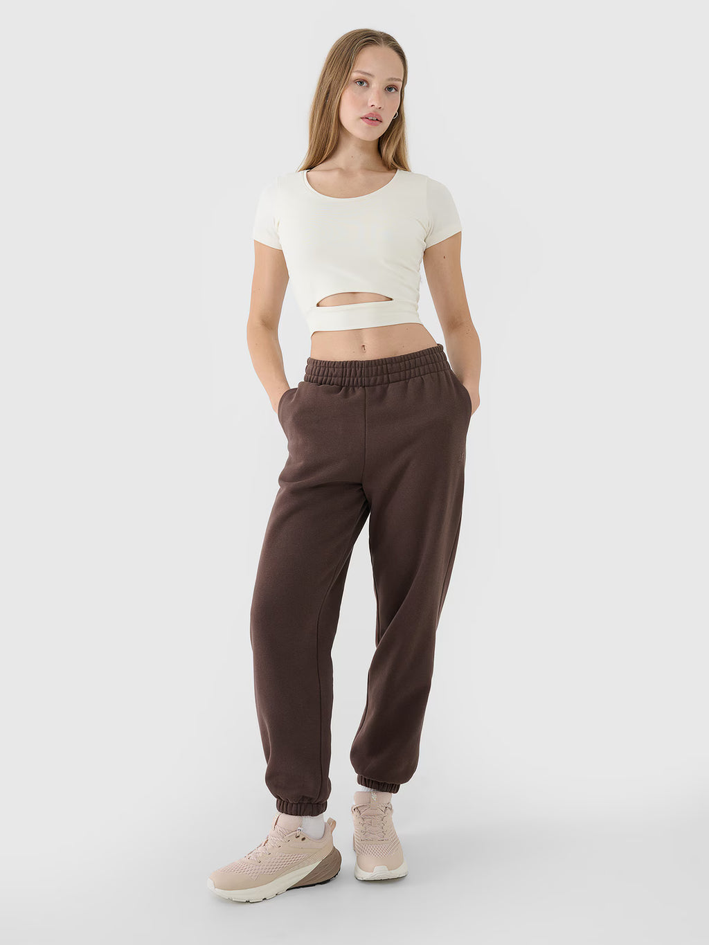 T-shirt crop top gładki damski