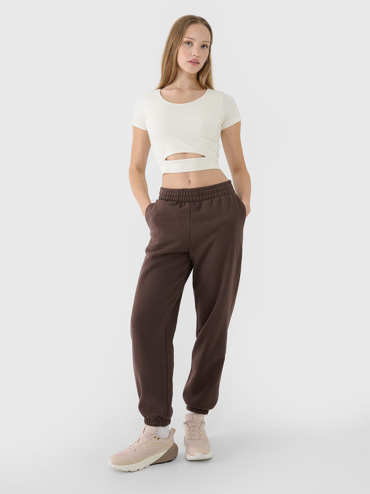 T-shirt crop top gładki damski