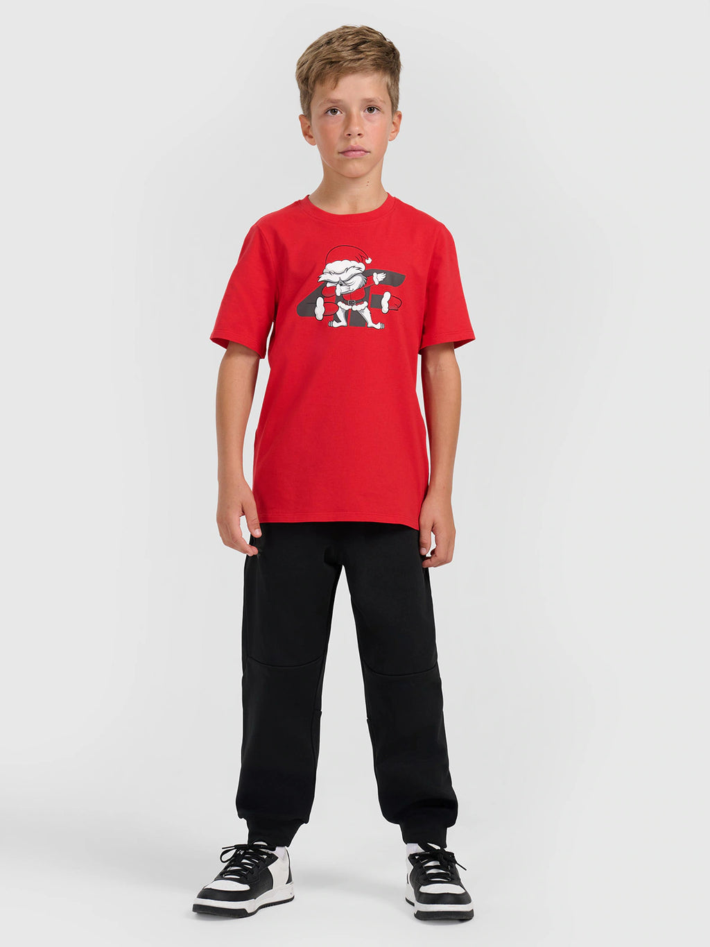 T-shirt regular z nadrukiem świątecznym chłopięcy