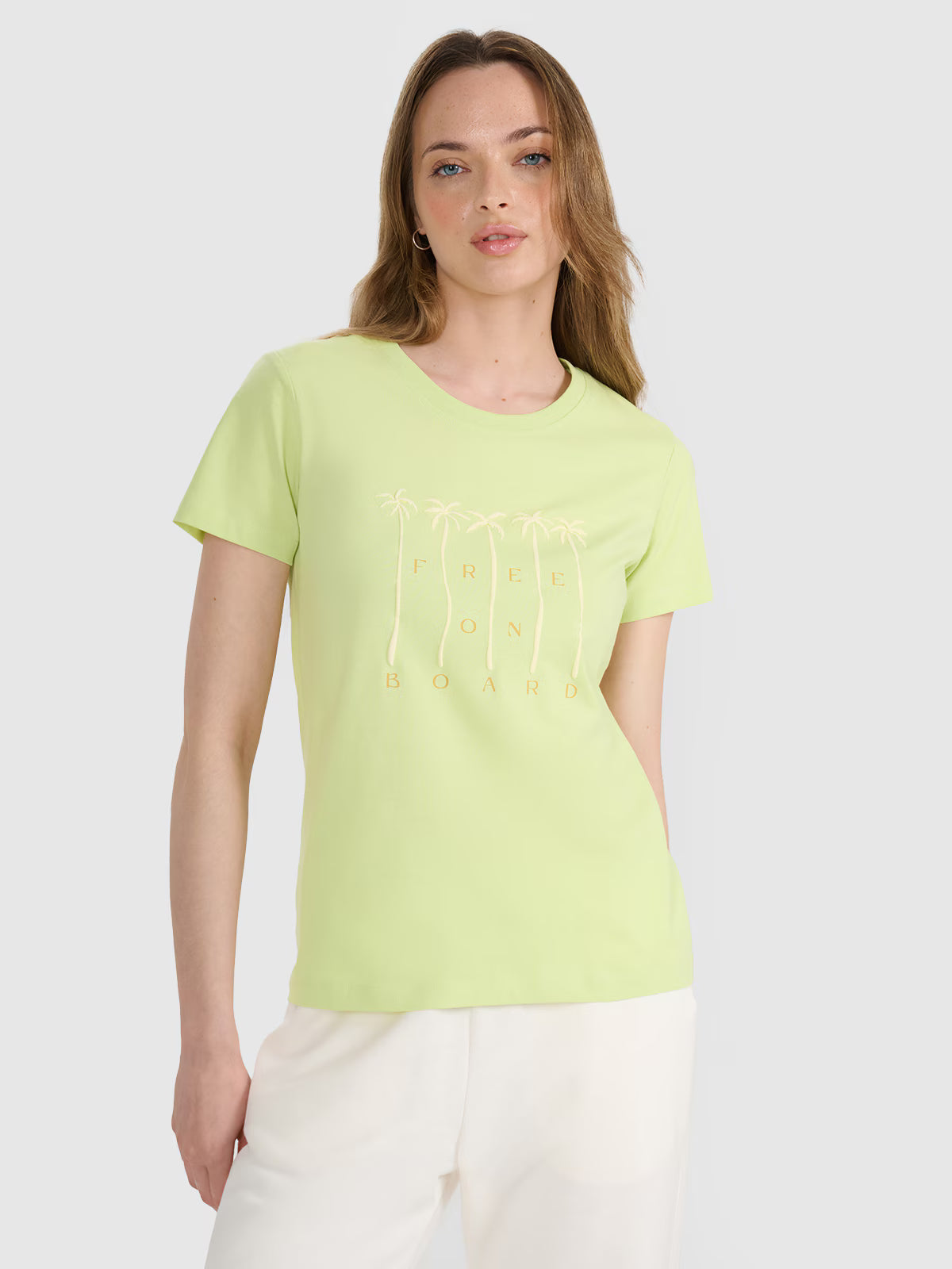 T-shirt regular z nadrukiem damski