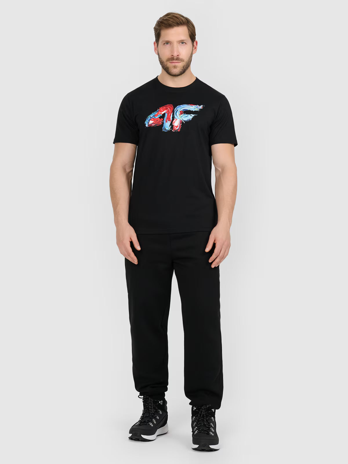 T-shirt regular z nadrukiem męski