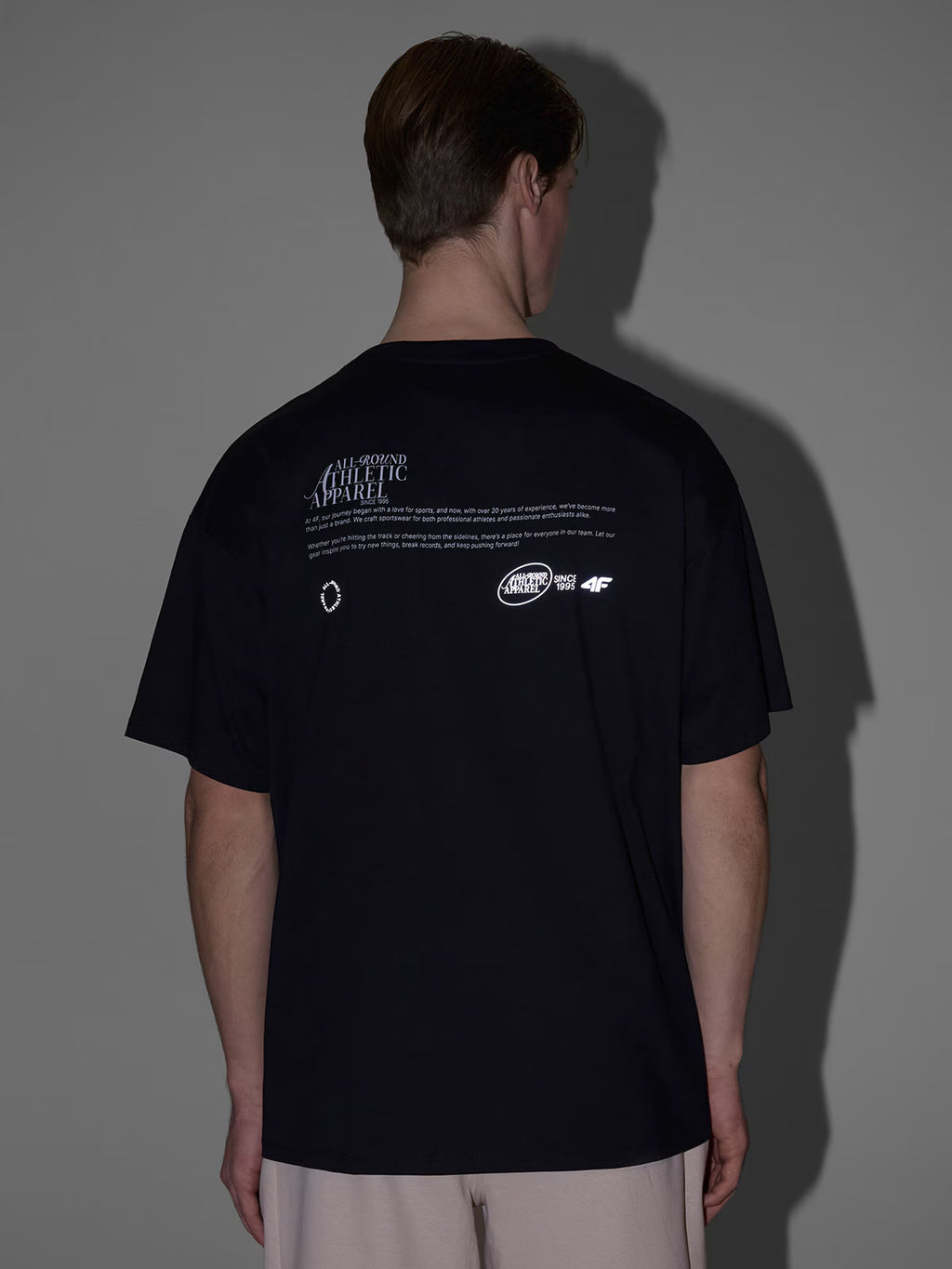 T-shirt oversize z nadrukiem męski