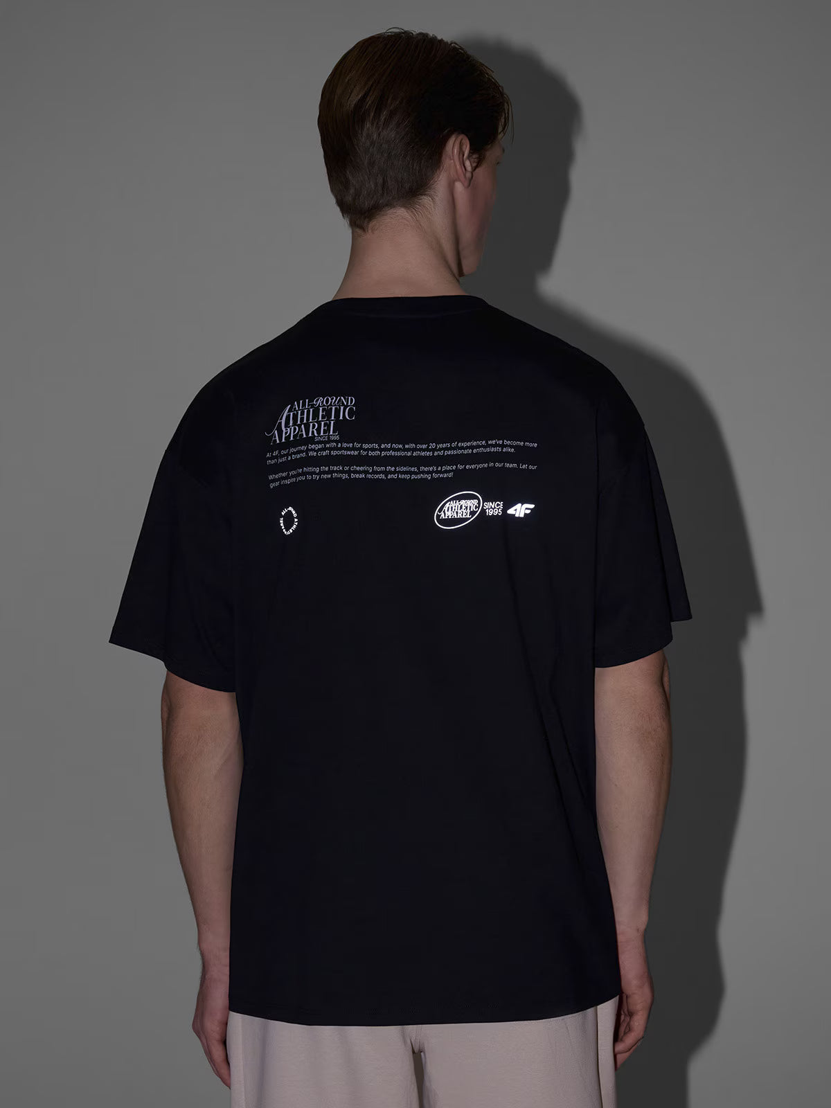 T-shirt oversize z nadrukiem męski