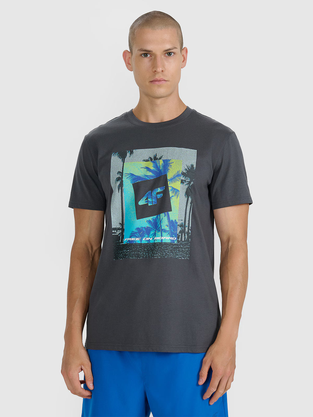 T-shirt regular z nadrukiem męski