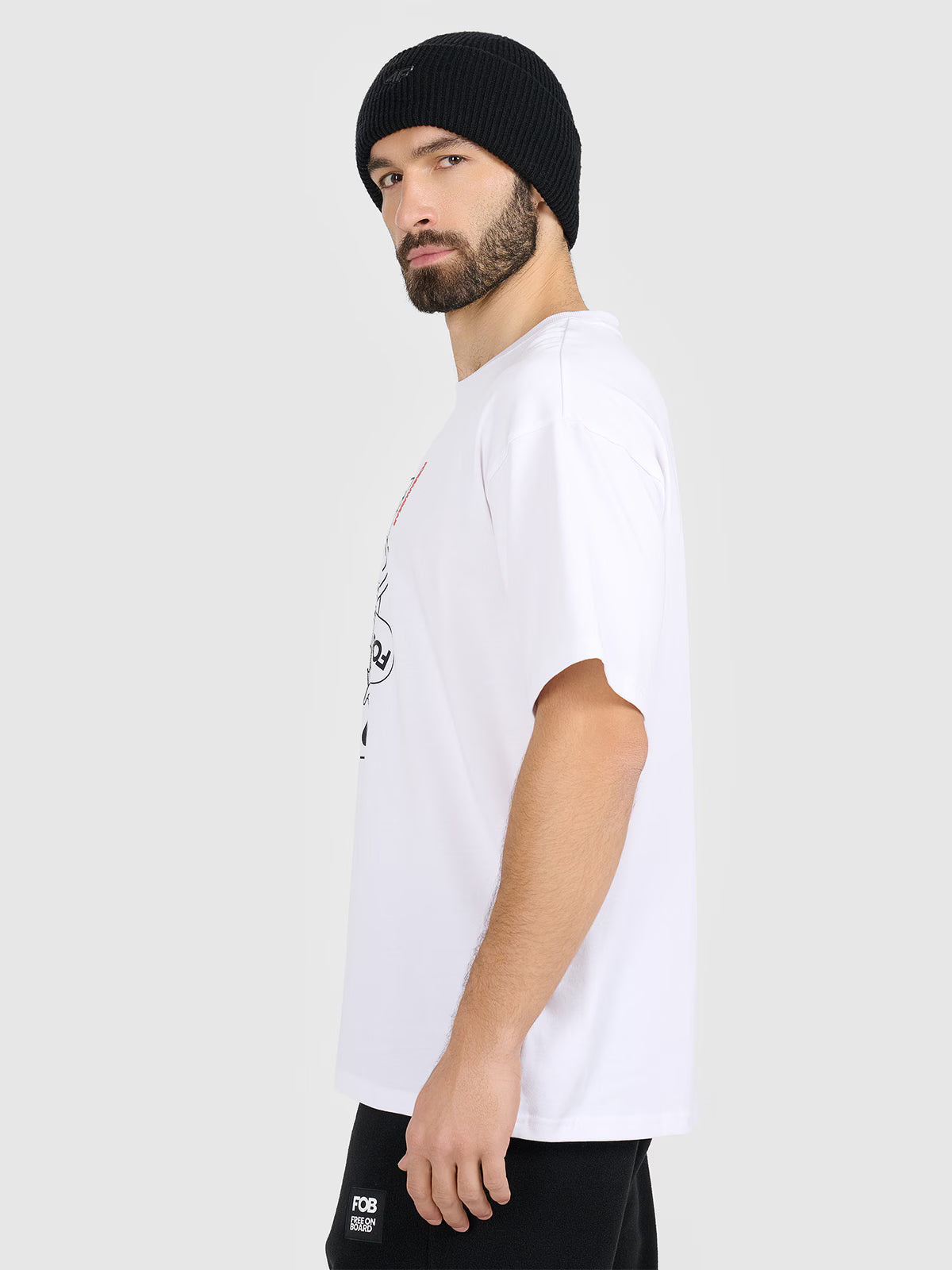 T-shirt loose z nadrukiem męski