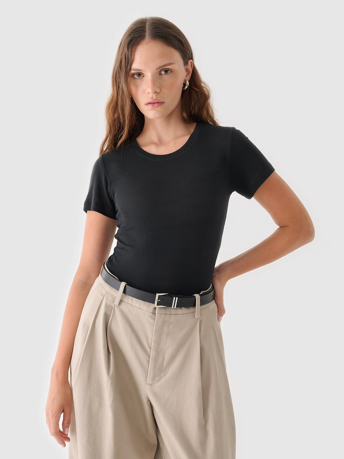 T-shirt z modalu i kaszmiru damski Outhorn