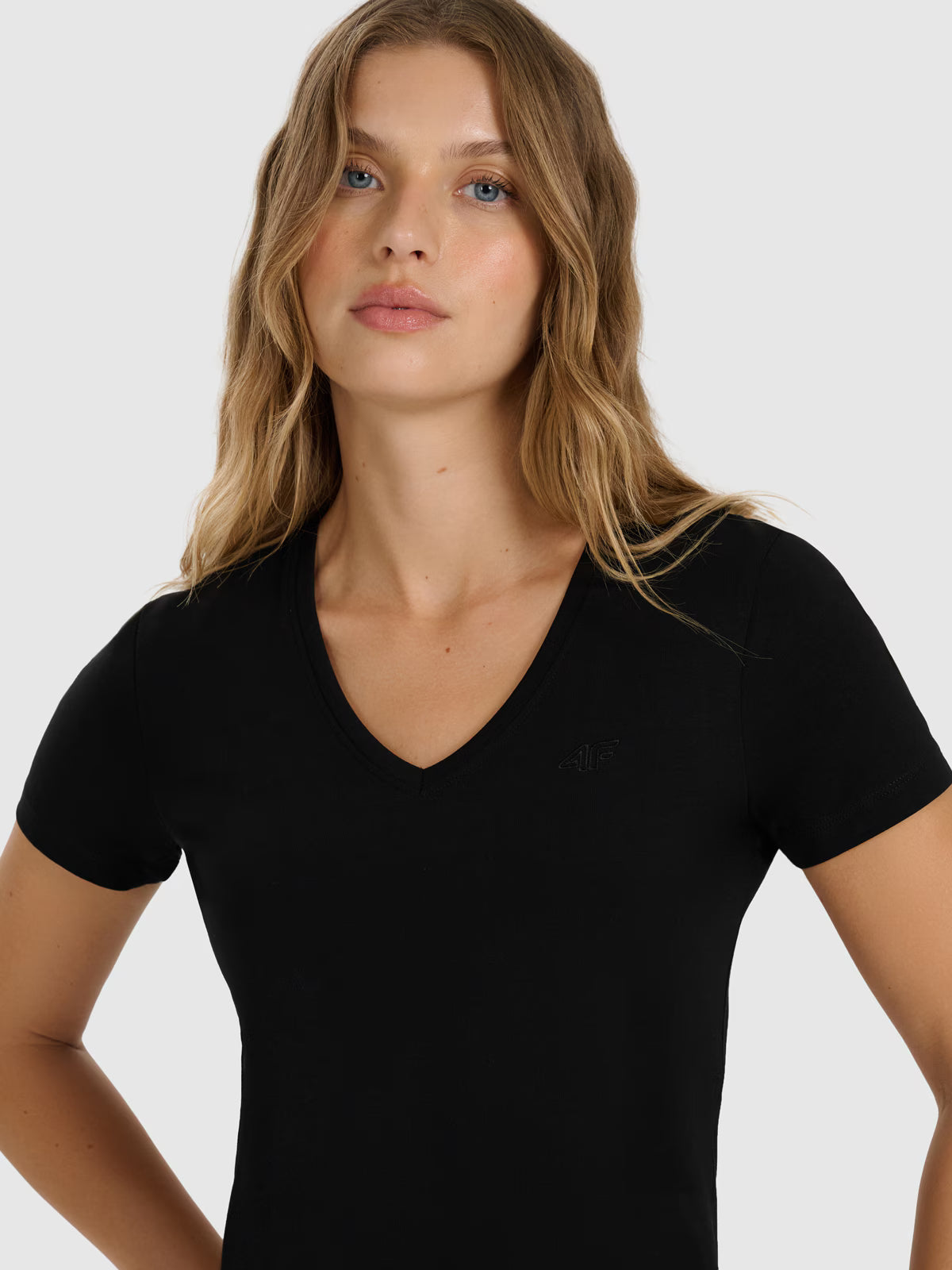 T-shirt slim gładki damski